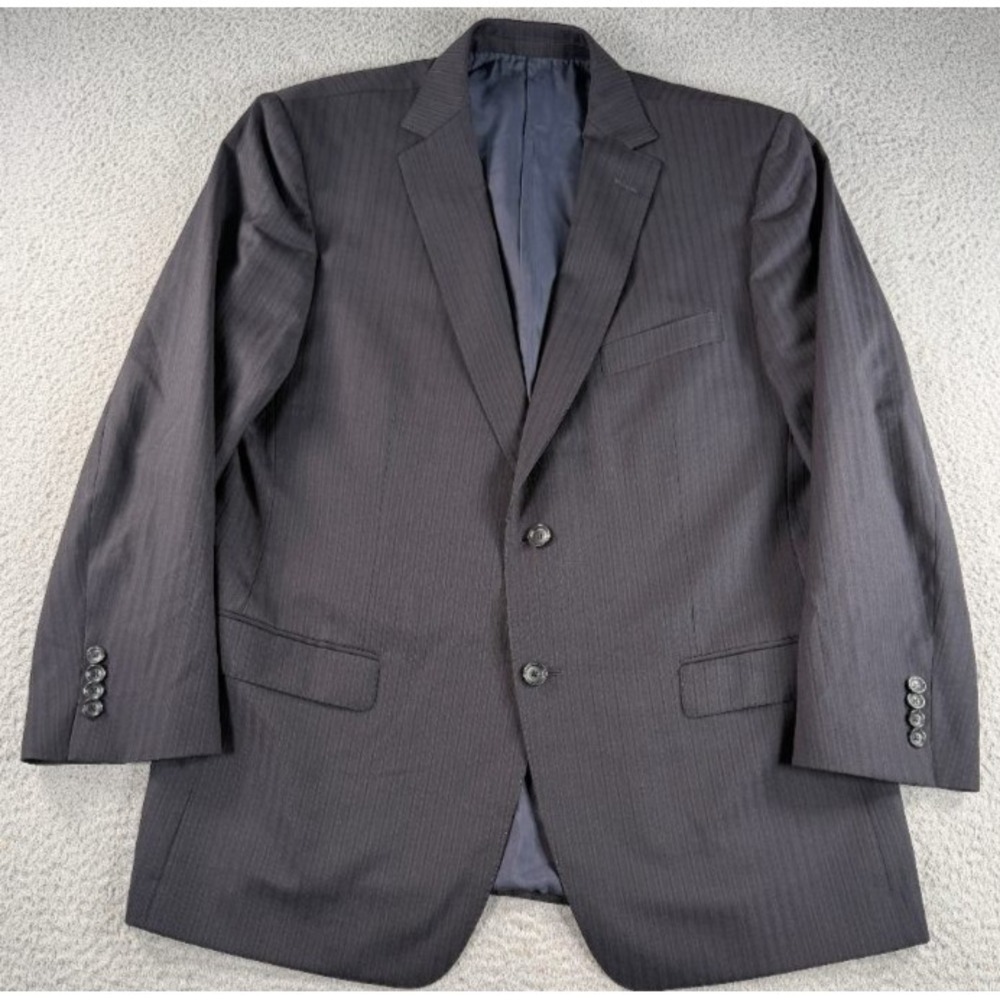 Z Zegna City Blazer Mens 46R Gray Pinstripe 100% Wool 2 Button Sport Coat